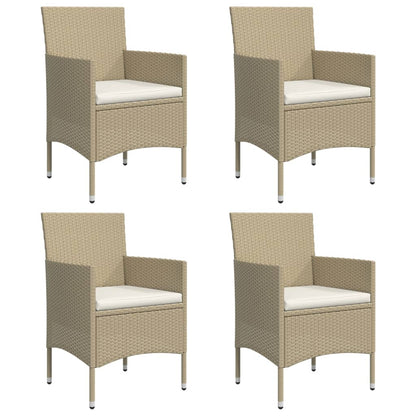 -Delige Tuinset Met Kussens 5 160 cm tafellengte Beige en zwart