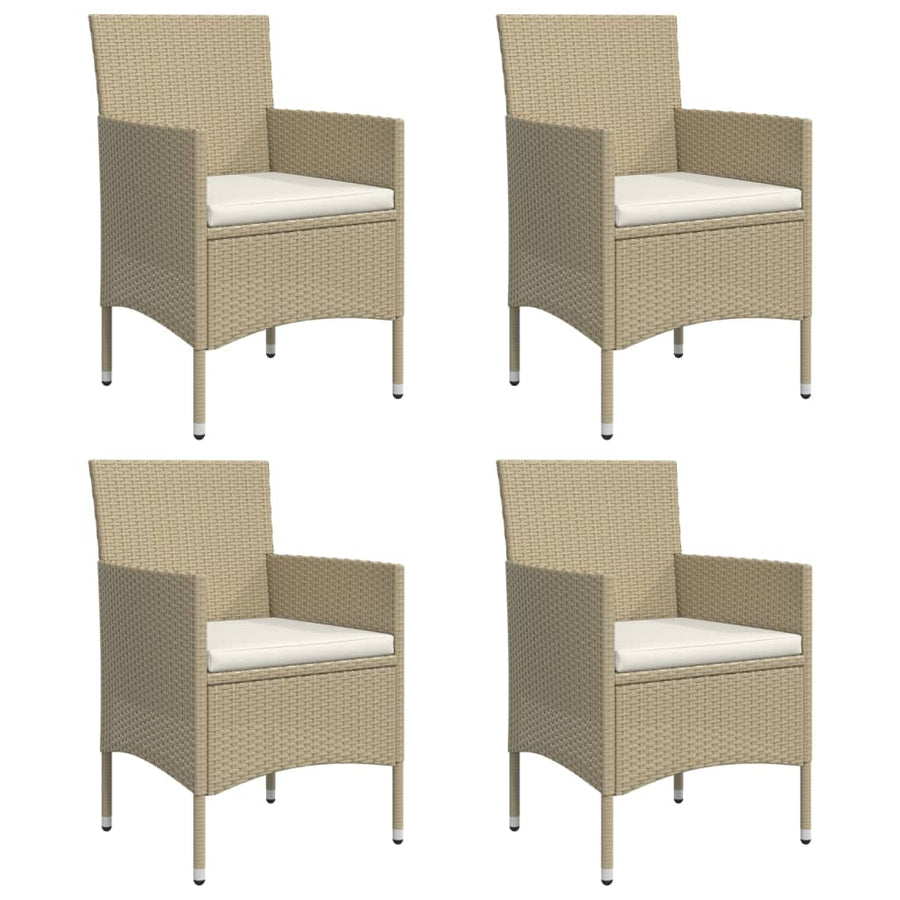 -Delige Tuinset Met Kussens 5 160 cm tafellengte Beige en zwart