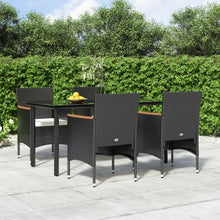 -Delige Tuinset Met Kussens 5 160 cm tafellengte Zwart