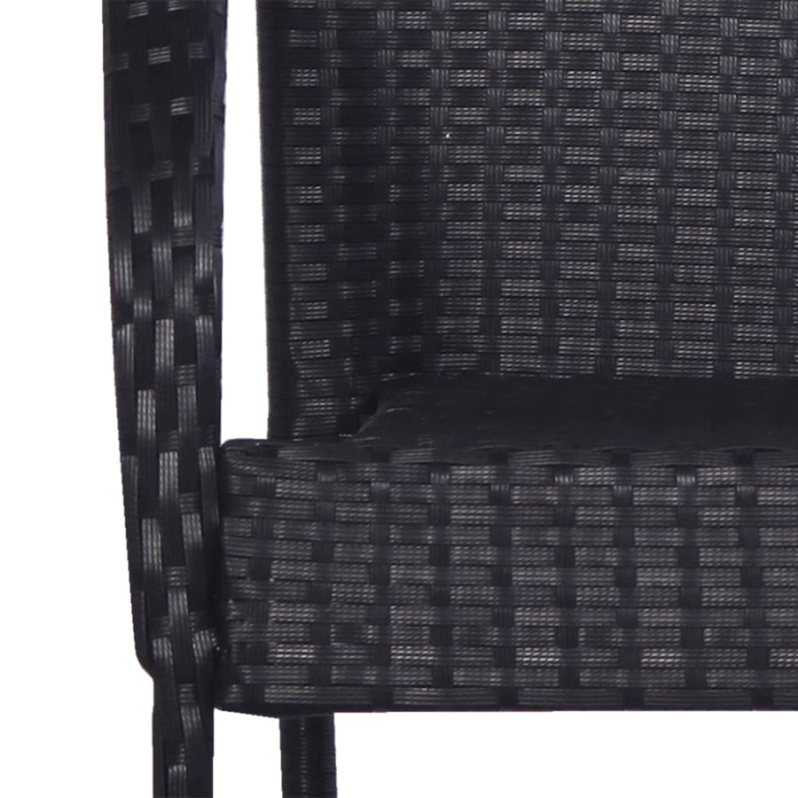 -Delige Tuinset Poly Rattan 7 160 cm tafellengte Zwart