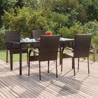 5-piece Poly Rattan Garden Furniture Set Brown