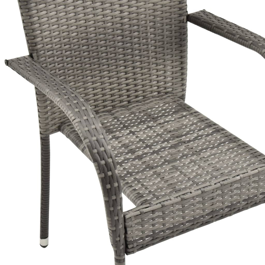 -Delige Tuinset Poly Rattan 7 160 cm tafellengte Grijs