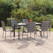-Delige Tuinset Poly Rattan 7 160 cm tafellengte Grijs