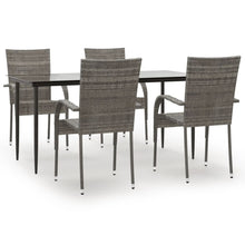 -Delige Tuinset Poly Rattan 5 160 cm tafellengte Grijs