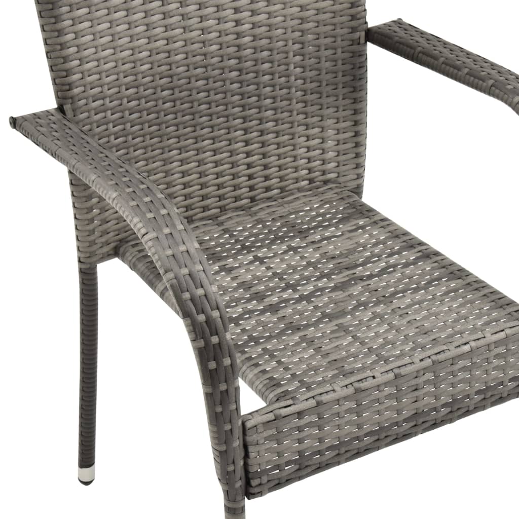-Delige Tuinset Poly Rattan 5 160 cm tafellengte Grijs