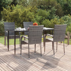 5-piece Garden Set poly rattan grey