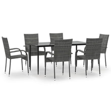 -Delige Tuinset Poly Rattan 7 160 cm tafellengte Grijs
