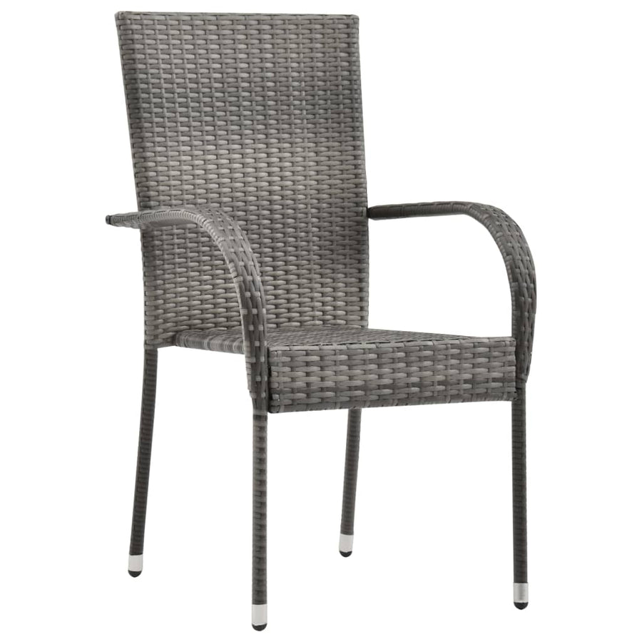 -Delige Tuinset Poly Rattan 7 160 cm tafellengte Grijs