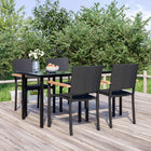 5-piece Outdoor Lounge Set poly rattan black