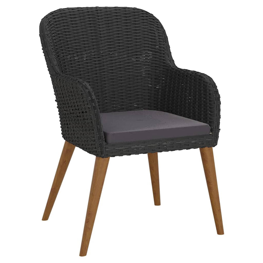 7-Delige Tuinset Met Kussens Zwart 160 cm tafellengte