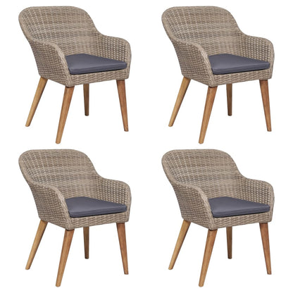 -Delige Tuinset Met Kussens 5 160 cm tafellengte Bruin