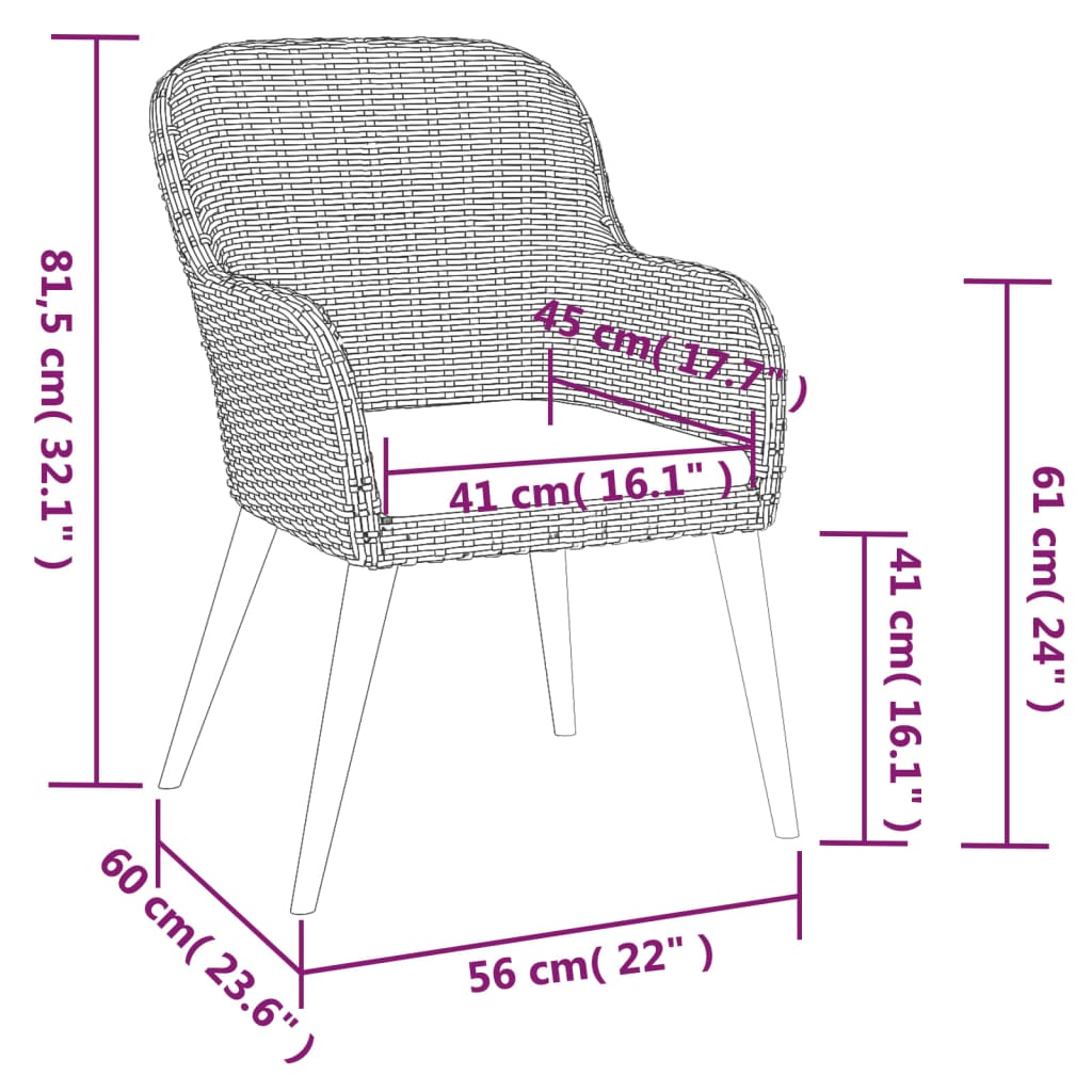 -Delige Tuinset Met Kussens 5 160 cm tafellengte Bruin
