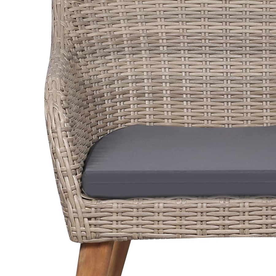 -Delige Tuinset Met Kussens 7 160 cm tafellengte Bruin