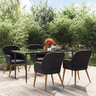5-piece Garden Furniture Set with Cushions, Black