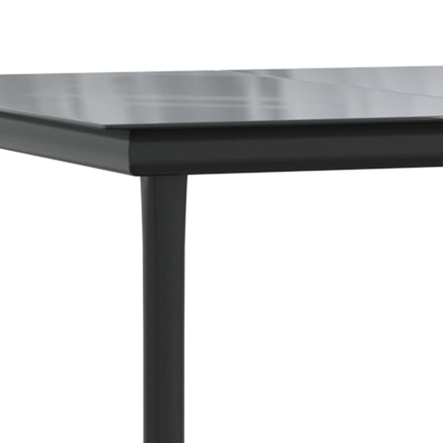 7-Delige Tuinset Met Kussens Zwart 160 cm tafellengte