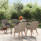 5-Piece Brown Garden Furniture Set with Cushions
