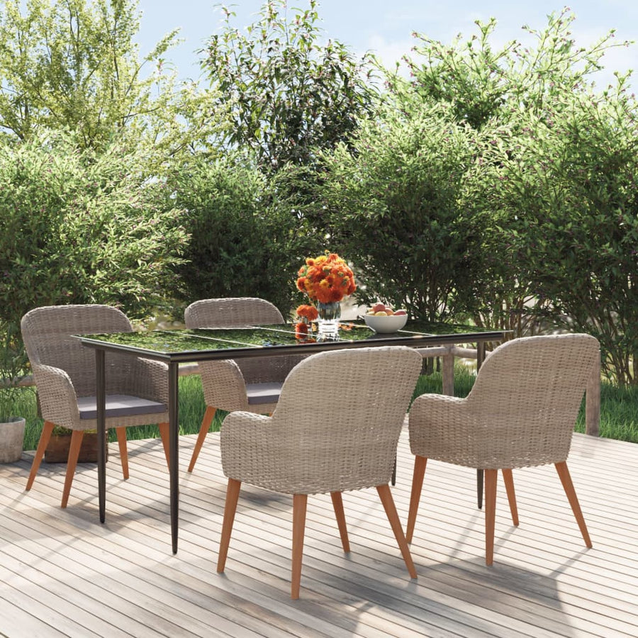 5-Delige Tuinset Met Kussens Bruin