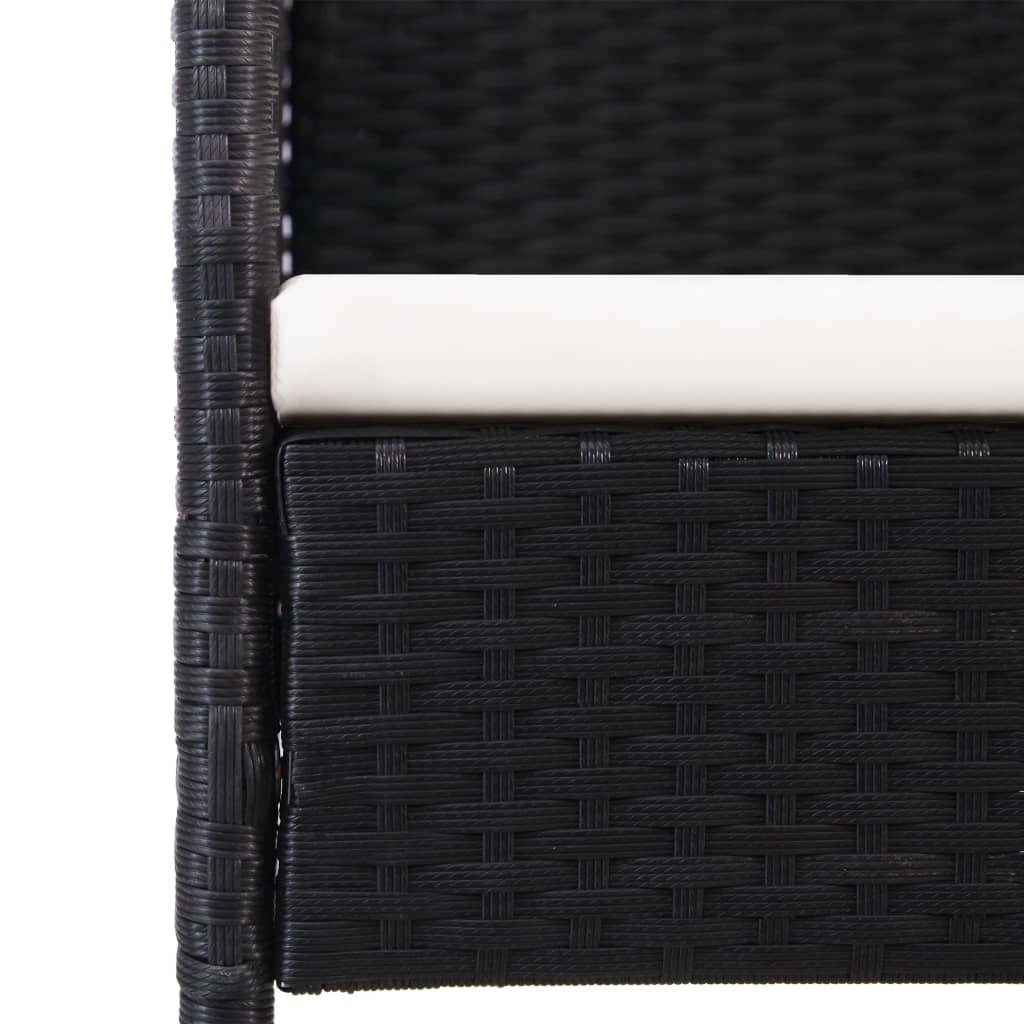 -Delige Tuinset Met Kussens Poly Rattan 5 160 cm tafellengte Zwart en wit