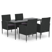 -Delige Tuinset Met Kussens Poly Rattan 5 160 cm tafellengte Zwart en grijs