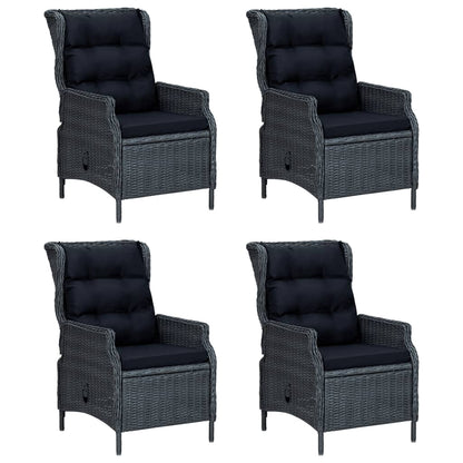 -Delige Tuinset Poly Rattan 5 160 cm tafellengte Donkergrijs