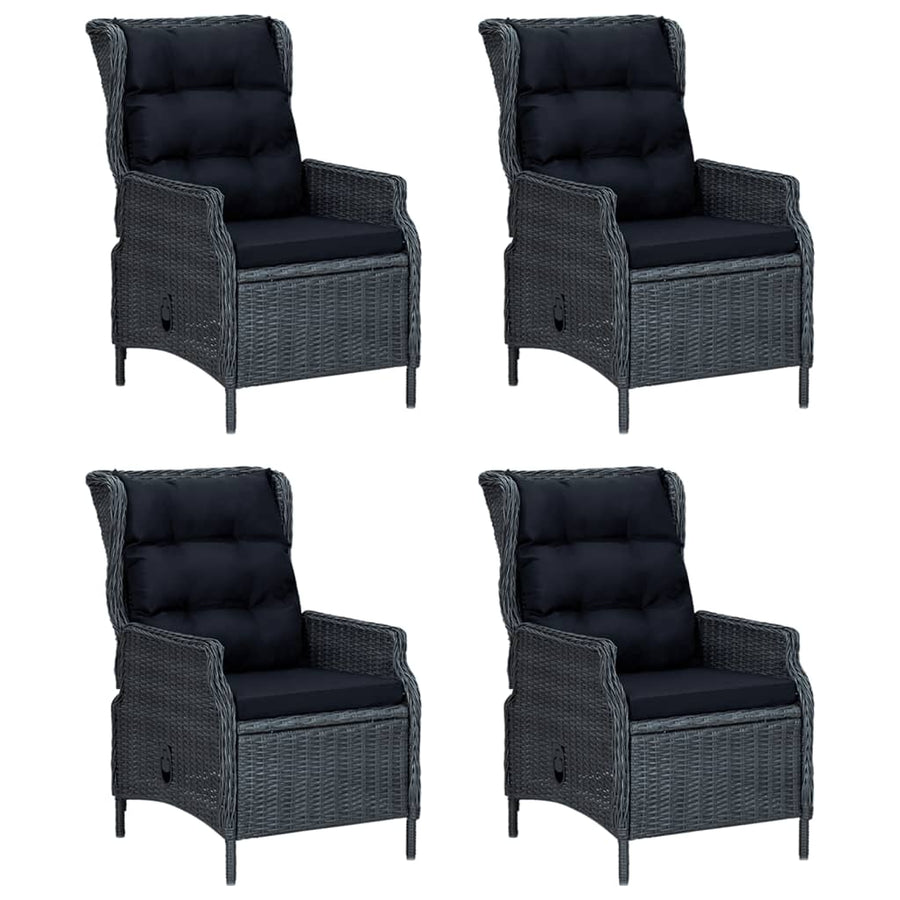 -Delige Tuinset Poly Rattan 5 160 cm tafellengte Donkergrijs