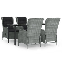 Tuinset Poly Rattan 5 160 cm tafellengte Lichtgrijs
