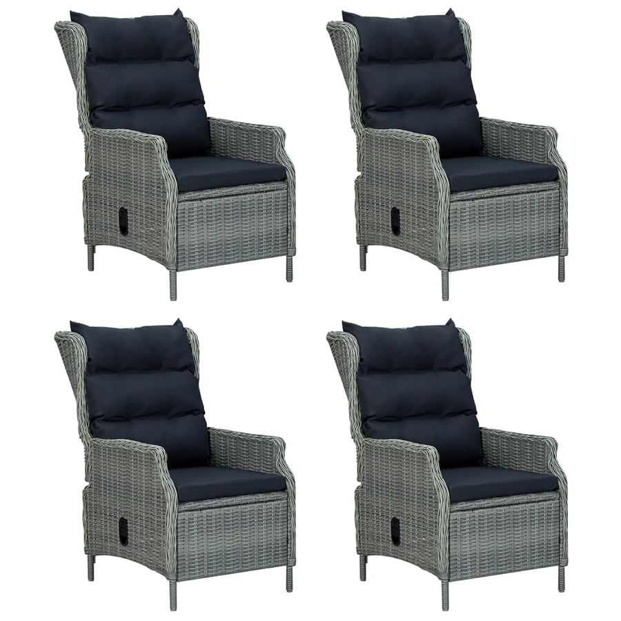 Tuinset Poly Rattan 5 160 cm tafellengte Lichtgrijs