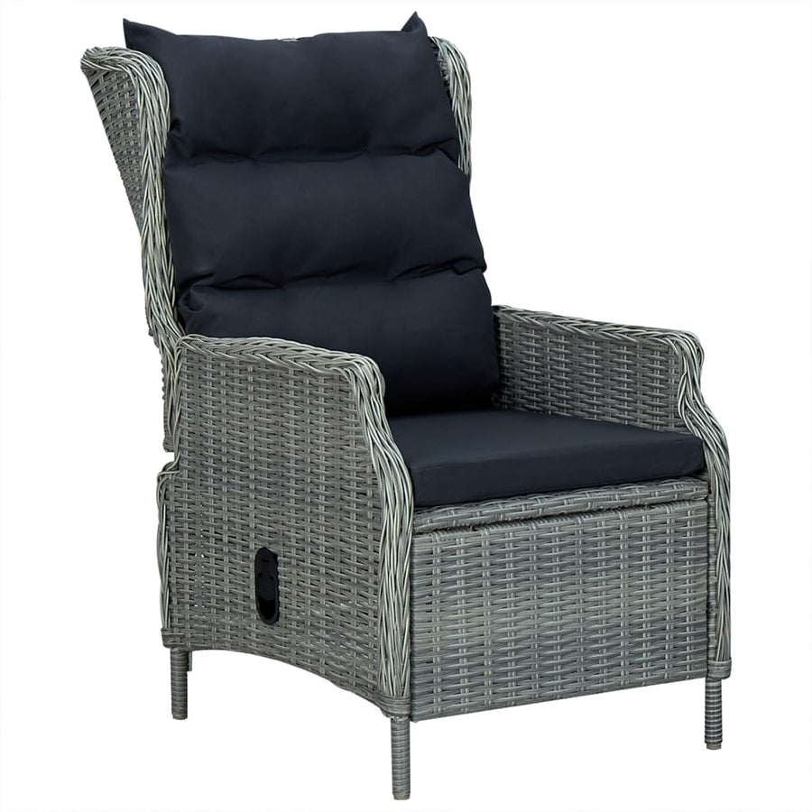 Tuinset Poly Rattan 5 160 cm tafellengte Lichtgrijs