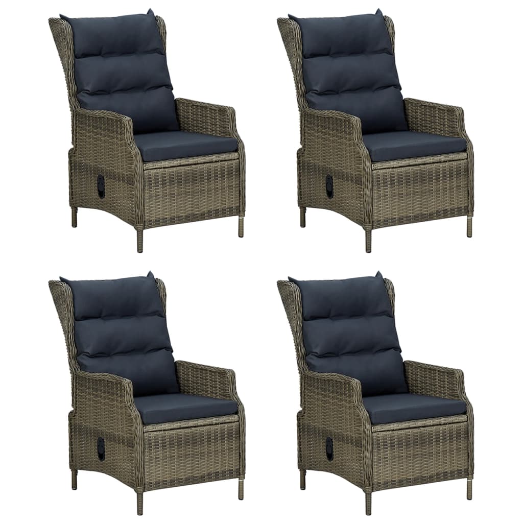 5-Delige Tuinset Poly Rattan 4 160 cm tafellengte Bruin