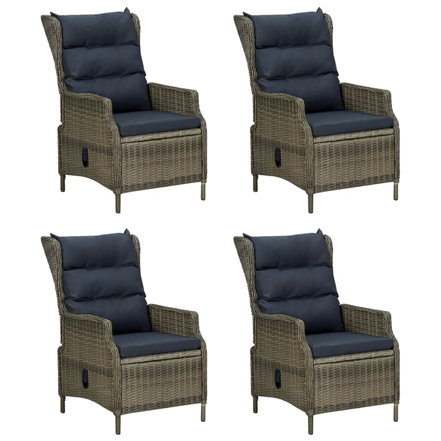 5-Delige Tuinset Poly Rattan 4 160 cm tafellengte Bruin