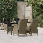 Tuinset poly rattan 5-delig bruin 160 cm