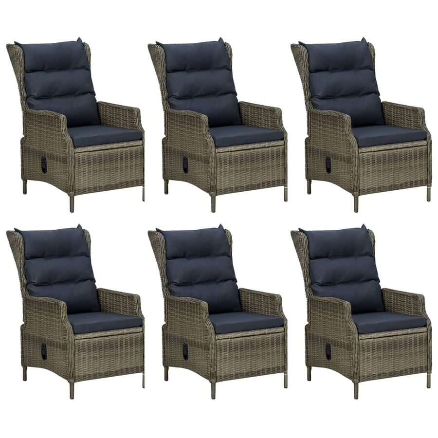 Tuinset Poly Rattan 7 160 cm tafellengte Bruin