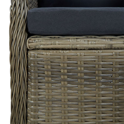 Tuinset Poly Rattan 7 160 cm tafellengte Bruin