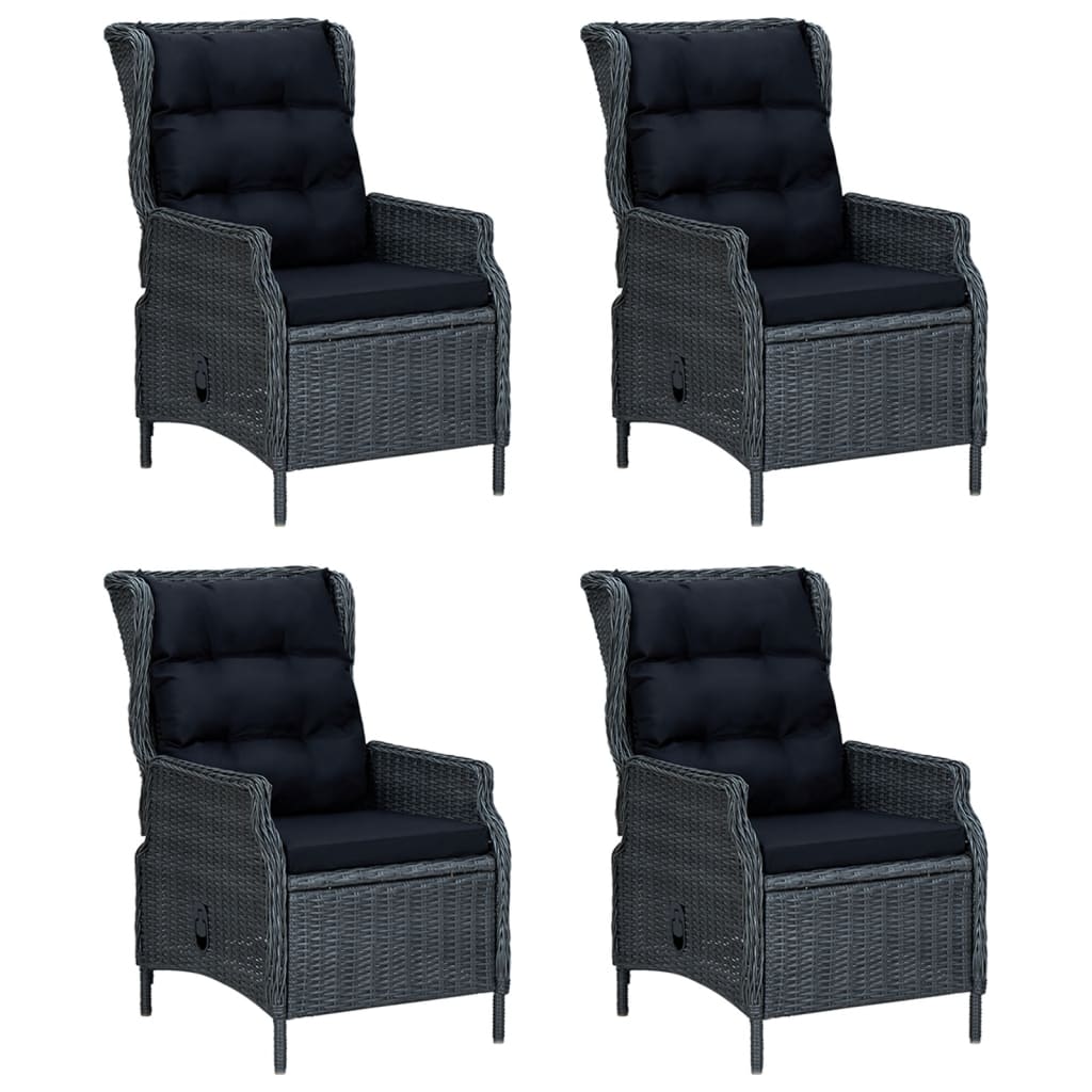 -Delige Tuinset Poly Rattan 5 160 cm tafellengte Donkergrijs