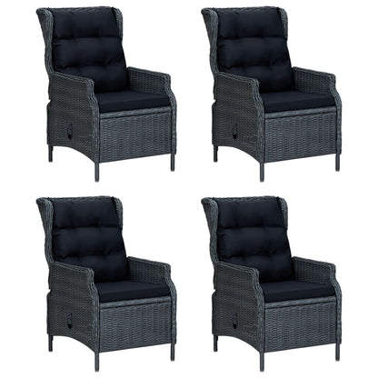 -Delige Tuinset Poly Rattan 5 160 cm tafellengte Donkergrijs