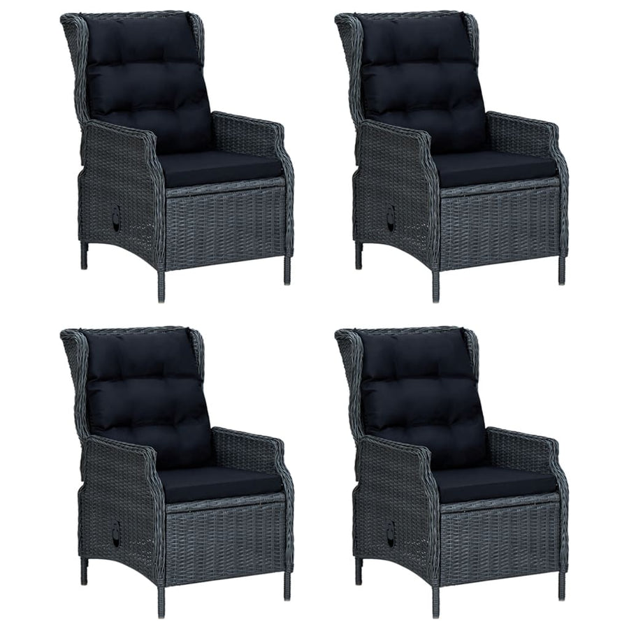 -Delige Tuinset Poly Rattan 5 160 cm tafellengte Donkergrijs