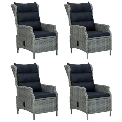 Tuinset Poly Rattan 5 160 cm tafellengte Lichtgrijs