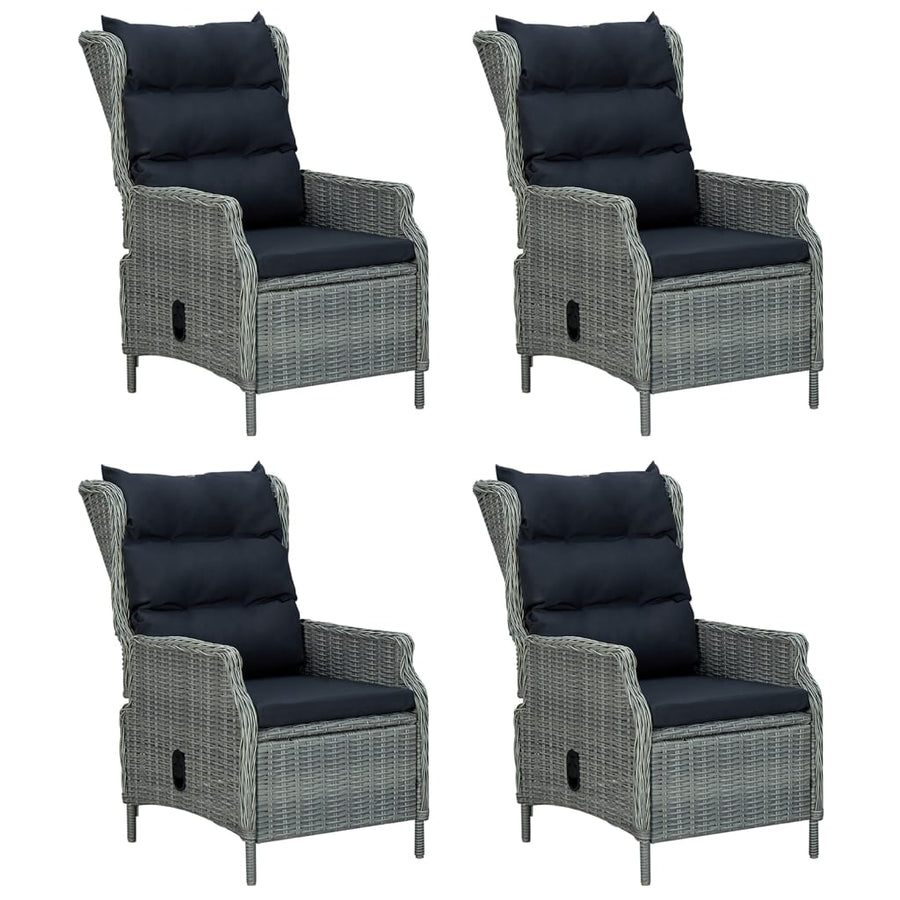 Tuinset Poly Rattan 5 160 cm tafellengte Lichtgrijs