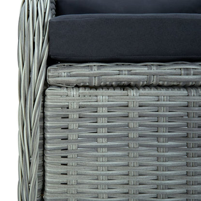 Tuinset Poly Rattan 5 160 cm tafellengte Lichtgrijs