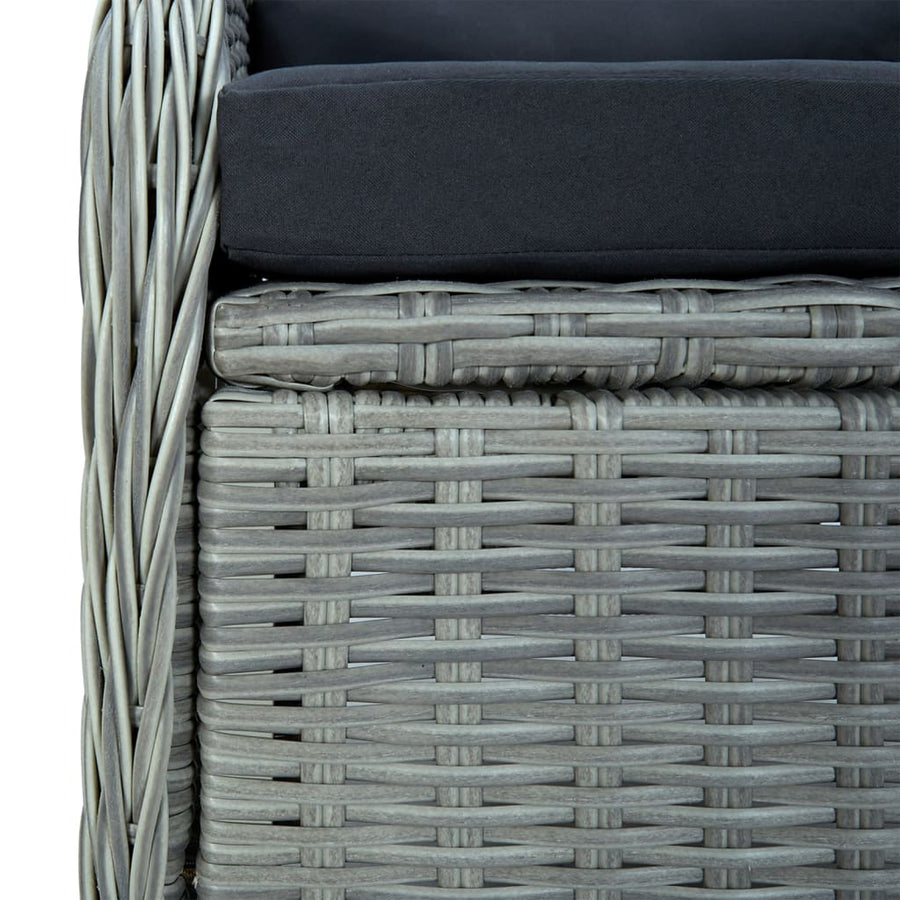 Tuinset Poly Rattan 5 160 cm tafellengte Lichtgrijs