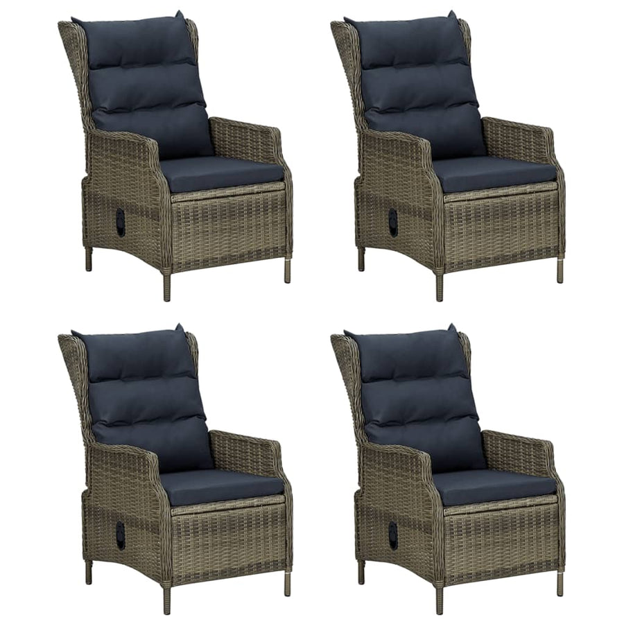 5-Delige Tuinset Poly Rattan 4 160 cm tafellengte Bruin