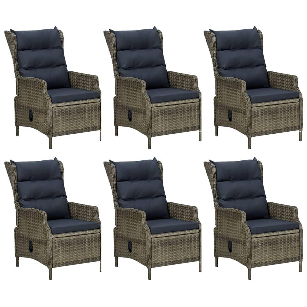 Tuinset Poly Rattan 7 160 cm tafellengte Bruin
