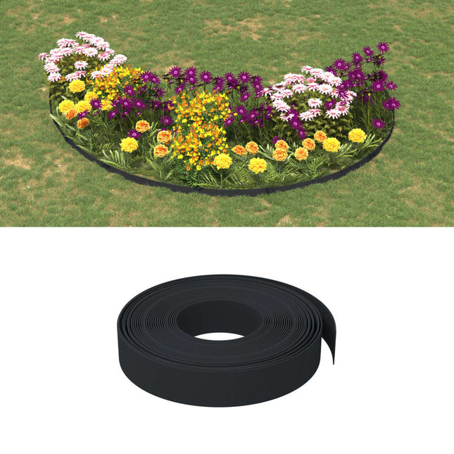 Tuinbegrenzing 10 m 10 cm polyetheen zwart 10 x 0.1 m Zwart