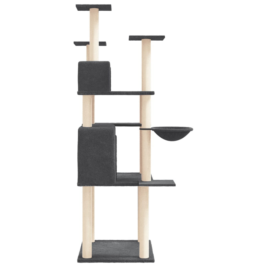 Kattenmeubel met sisal krabpalen 166 cm donkergrijs Donkergrijs