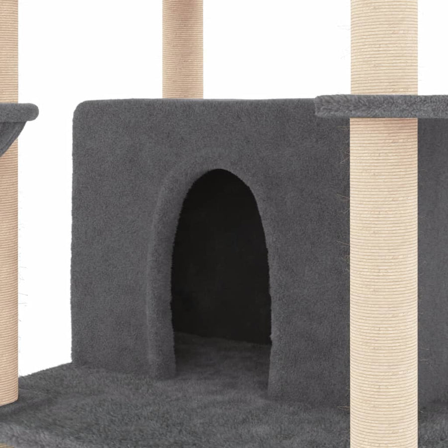 Kattenmeubel met sisal krabpalen 166 cm donkergrijs Donkergrijs