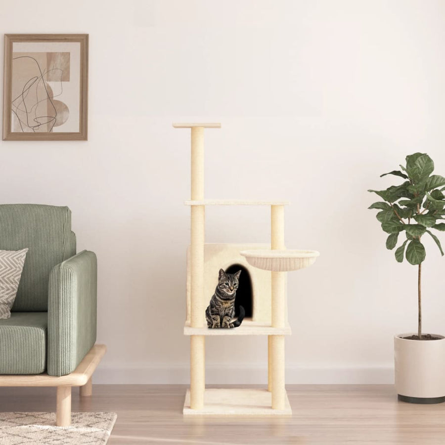 Kattenmeubel Met Sisal Krabpalen 132 Cm Donkergrijs