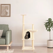 Kattenmeubel 132 cm crèmekleurig sisal krabpalen