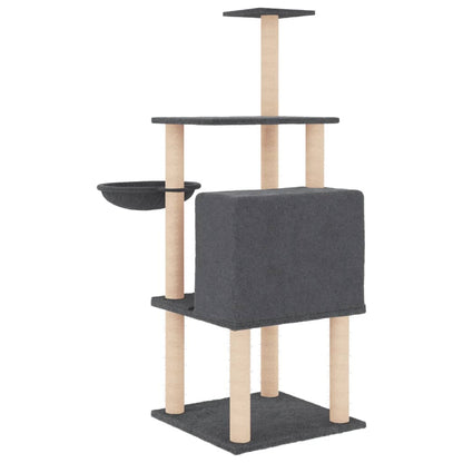 Kattenmeubel Met Sisal Krabpalen 132 Cm Donkergrijs