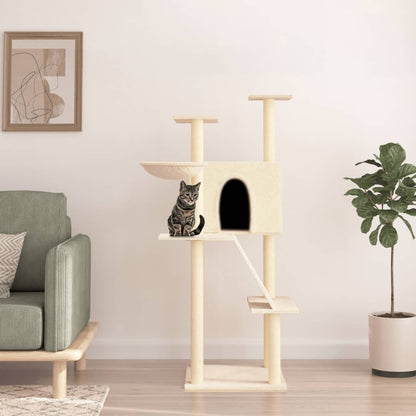 Kattenmeubel Met Sisal Krabpalen 143 Cm Donkergrijs