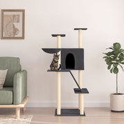 Kattenmeubel 143 cm lichtgrijs sisal